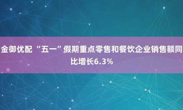 金御优配 “五一”假期重点零售和餐饮企业销售额同比增长6.3%